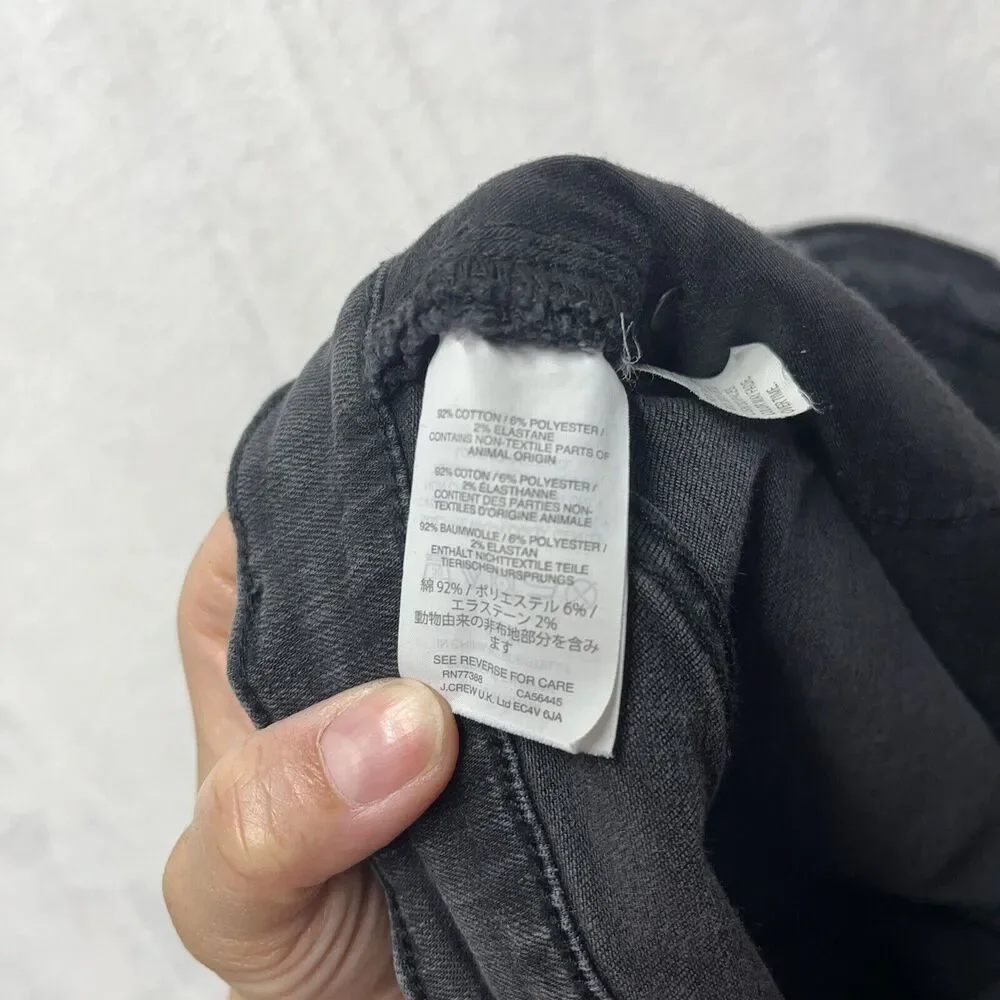 Madewell 9” Highrise Skinny Women’s Size 31‎ Raw Hem Button Fly Black Grunge - Picture 7 of 11